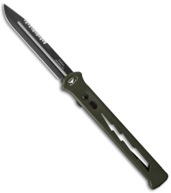 Paragon Estiletto Bowie OTF Automatic OD Green Bolt (Black P/S)