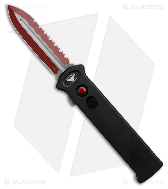 Paragon Para X  Auto OTF Knife Black Alum (3.75" Red Serr) PARAXSPBCRBSE