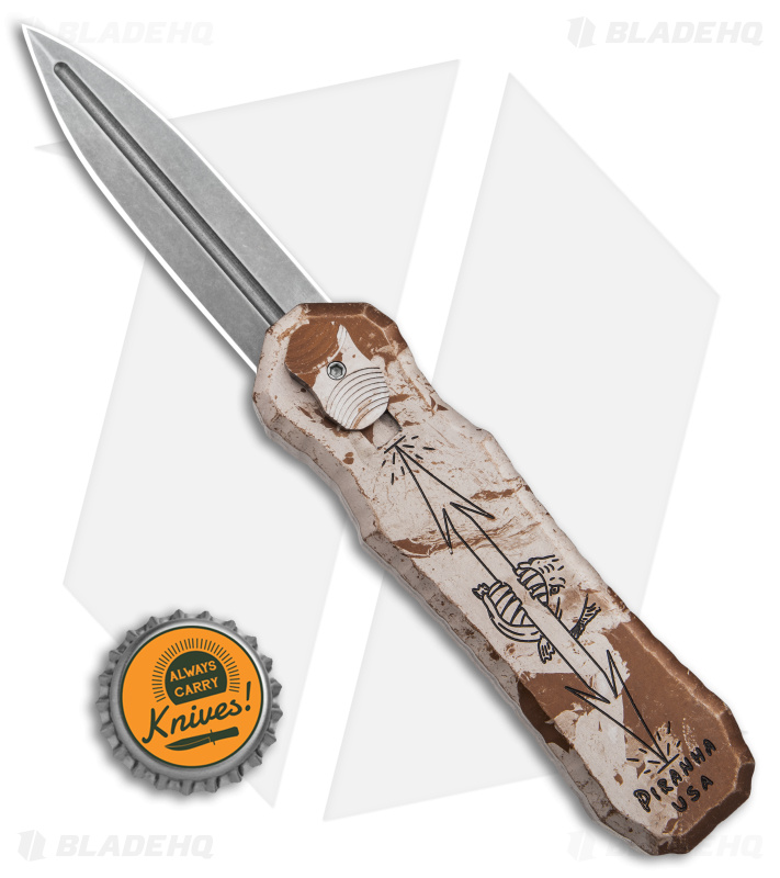 Piranha Excalibur OTF Auto Knife Desert Camo (3.2" Stonewash Plain)