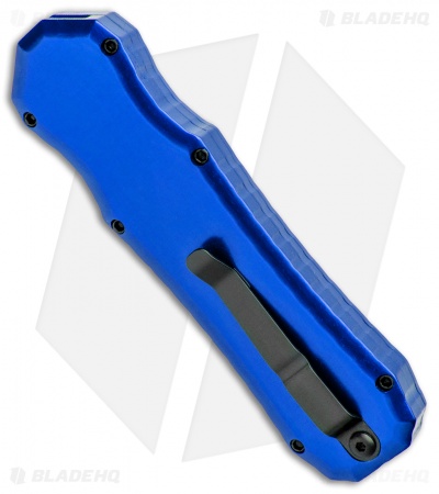 Piranha Excalibur OTF Knife Blue Double Action Automatic (3.2" Black Serr)