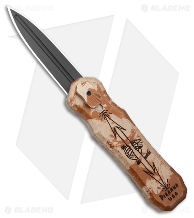 Piranha Excalibur D/A OTF Automatic Knife Desert Camo Al (3.2" Black Plain)
