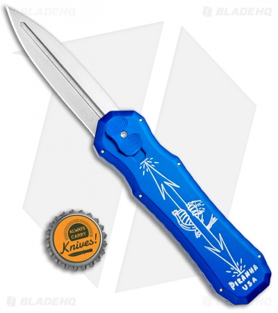 Piranha Excalibur OTF Automatic Knife Blue (3.2" Stone)