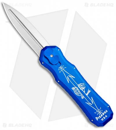 Piranha Excalibur OTF Automatic Knife Blue (3.2" Stone)