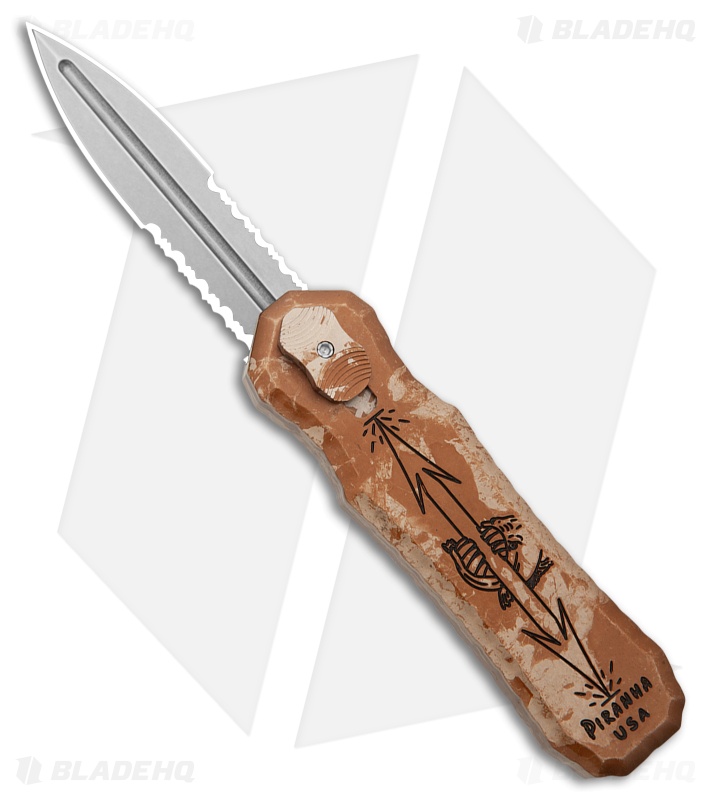 Piranha Excalibur D/A OTF Automatic Knife Desert Camo Al (3.2" SW Serrated)