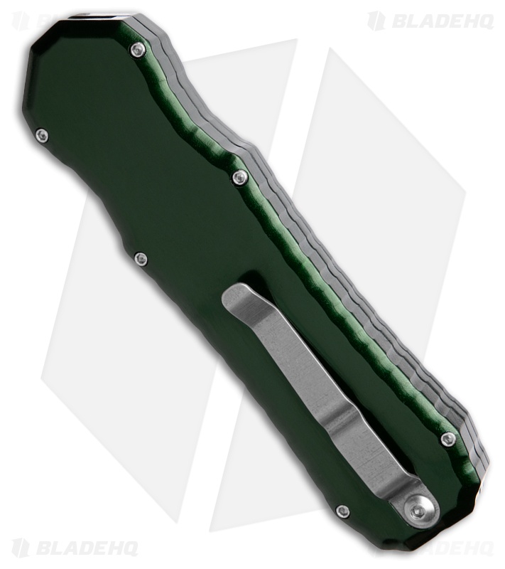 Piranha Excalibur D/A OTF Automatic Knife Green Aluminum (3.2" SW Serrated)