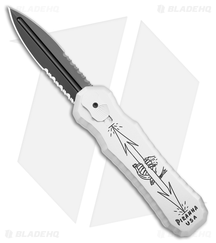 Piranha Excalibur OTF Auto Silver (Black Serr) - Blade HQ