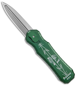 Piranha Excalibur OTF Knife Green Double Action Automatic (3.2" Stonewash)