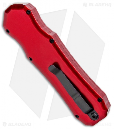 Piranha Excalibur OTF Automatic Knife Red Tactical (3.2" Black Serr)
