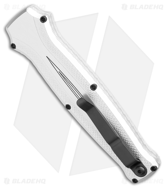 Piranha Rated-R D/A OTF Automatic Knife Silver Aluminum (3.5" Black 154CM)