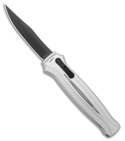 Piranha Rated-R D/A OTF Automatic Knife Silver Aluminum (3.5" Black 154CM)