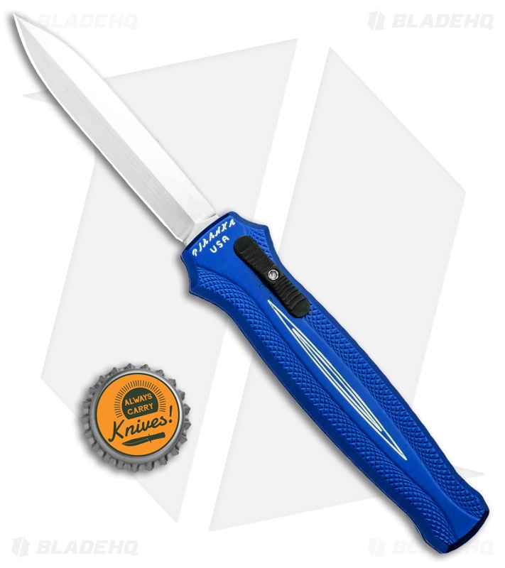 Piranha Rated-X D/A Dagger OTF Automatic Knife Blue (3.5" Mirror)