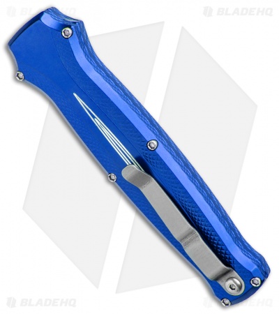 Piranha Rated-X D/A Dagger OTF Automatic Knife Blue (3.5" Mirror)
