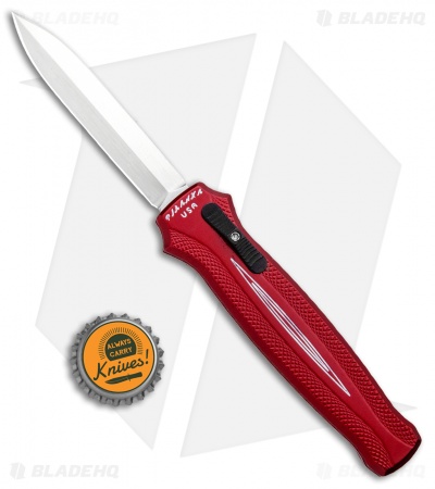 Piranha Rated-X D/A Dagger OTF Automatic Knife Red (3.5" Mirror)