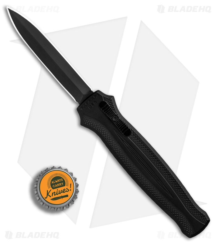 Piranha Rated-X D/A Dagger OTF Automatic Knife Black (3.5" Black)