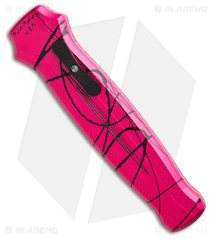 Piranha Rated-X  D/A Dagger OTF Automatic Knife Pink Alum (3.5 Mirror) P-20PK 