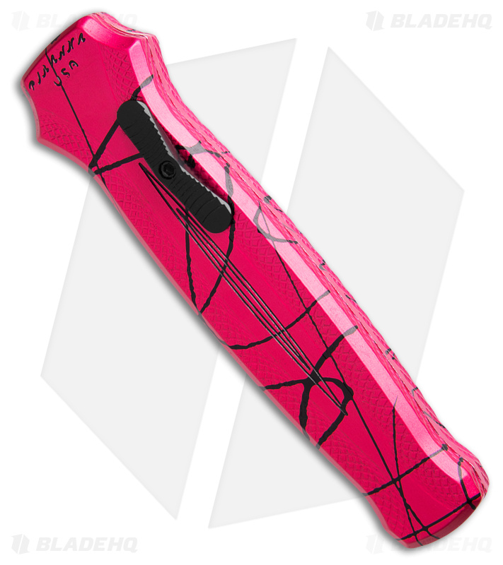 Piranha Rated-X  D/A Dagger OTF Automatic Knife Pink Alum (3.5 Black) P-20PKT