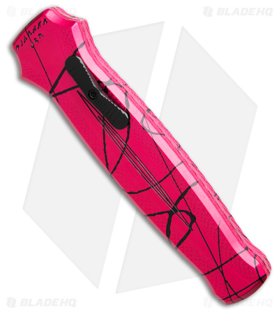 Piranha Rated-X  D/A Dagger OTF Automatic Knife Pink Alum (3.5 Black) P-20PKT