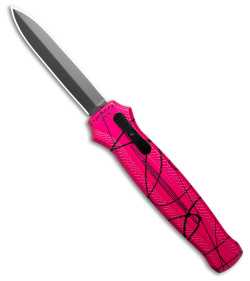 Piranha Rated-X  D/A Dagger OTF Automatic Knife Pink Alum (3.5 Black) P-20PKT