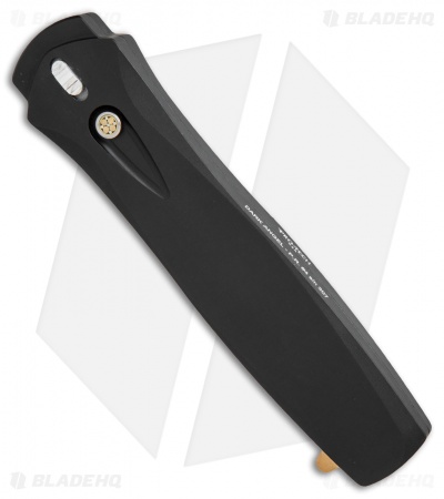 Pro-Tech Dark Angel OTF Automatic Knife Black Handle (3.7" Gold Ti )