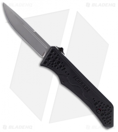 Schrade Drop Point OTF Spring Assisted Knife (3.5" Stonewash) SCHOTF7