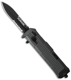 Schrade Viper OTF Assisted Knife Black (3.375&quot; Black Serr) SCHOTF8BS | 36637