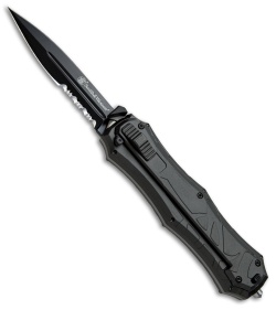 Smith &amp; Wesson OTF Assist Finger Actuator Spear Point Knife (3.5&quot; Black Serr) | 77208
