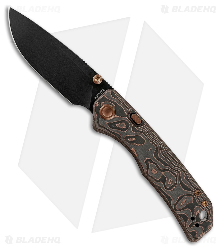 Vosteed Marten 330 Top Liner Lock Knife Copper Carbon Fiber (3.3" Black SW)