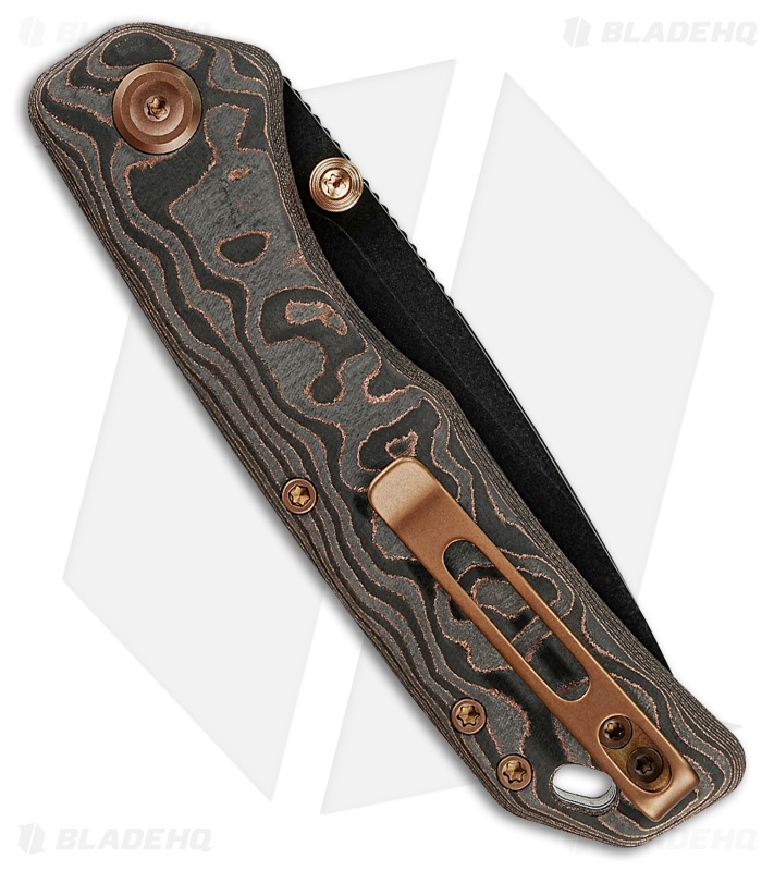 Vosteed Marten 330 Top Liner Lock Knife Copper Carbon Fiber (3.3" Black SW)