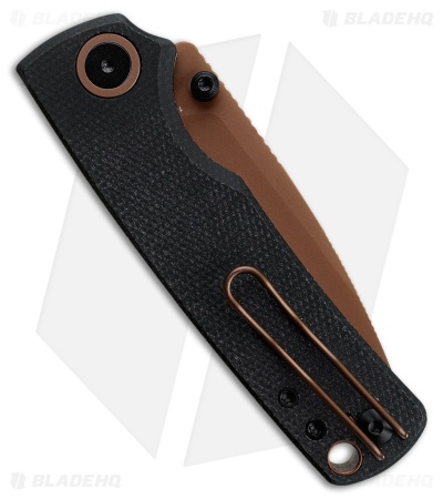 Vosteed Porcupine Top Liner Lock Knife Black Micarta (3" Copper Dune 14C28N)