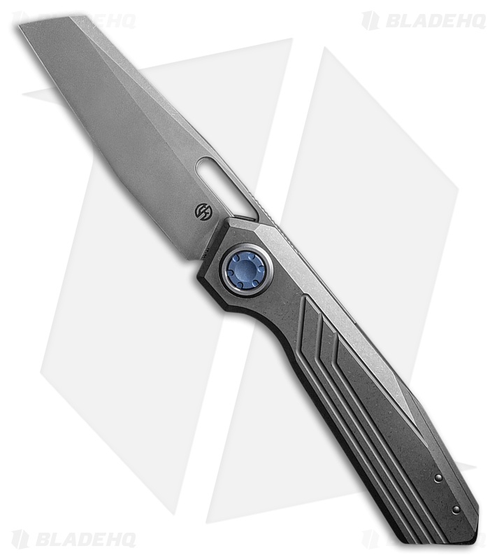 Vosteed Xeno Vanchor Lock Knife Dim Gray Titanium (3.2" Acid Wash/Stonewash)
