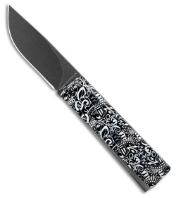 AGA Campolin Dragonfly Gravity Knife Black/White Tribal (2.9" Black)