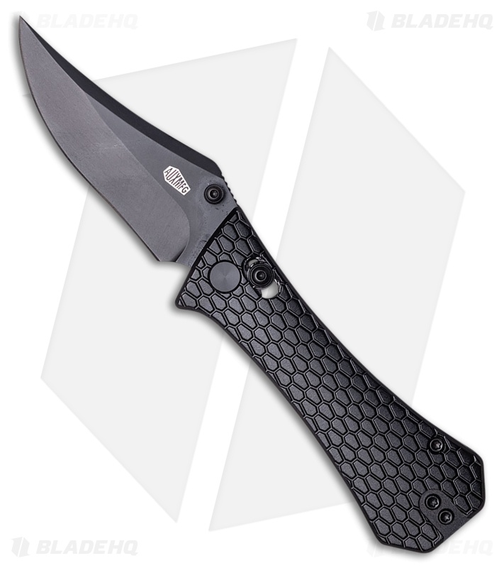 Auxiliary Manufacturing Pocket Bowie Crossbar Lock Knife Black Al (3" Black)