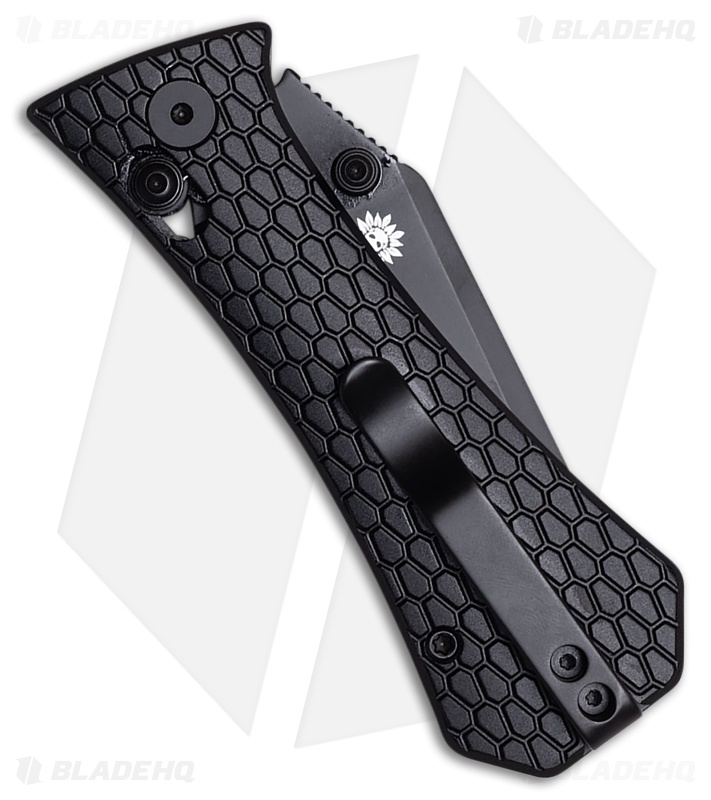 Auxiliary Manufacturing Coffin Tanto Crossbar Lock Knife Black Al (3" Black)