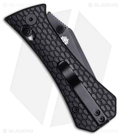 Auxiliary Manufacturing Coffin Tanto Crossbar Lock Knife Black Al (3" Black)