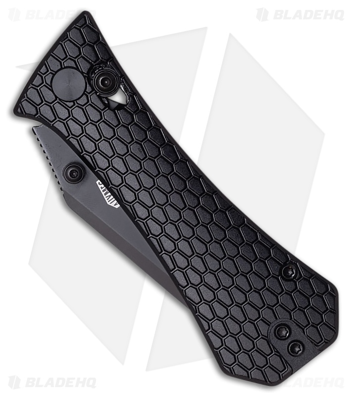 Auxiliary Manufacturing Coffin Tanto Crossbar Lock Knife Black Al (3" Black)