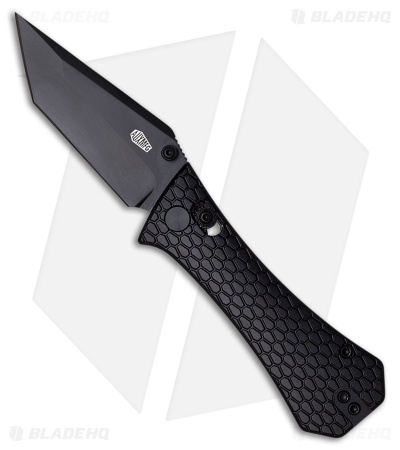Auxiliary Manufacturing Coffin Tanto Crossbar Lock Knife Black Al (3" Black)