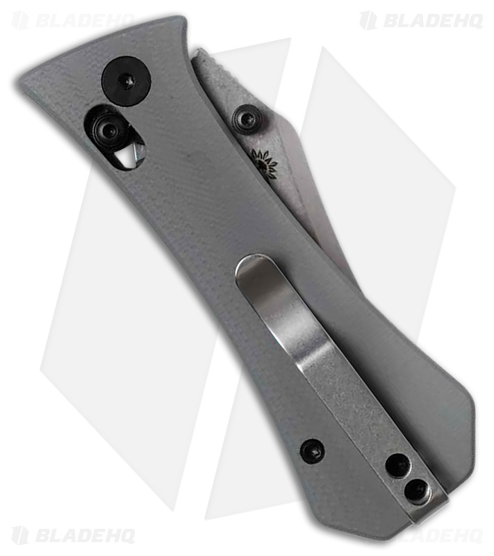 Auxiliary Manufacturing Pocket Bowie Crossbar Lock Knife Gray G-10 (3" SW)