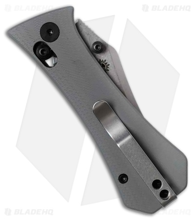 Auxiliary Manufacturing Pocket Bowie Crossbar Lock Knife Gray G-10 (3" SW)