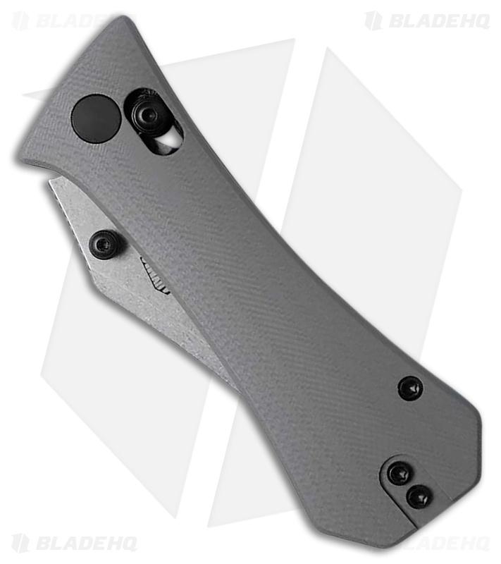Auxiliary Manufacturing Pocket Bowie Crossbar Lock Knife Gray G-10 (3" SW)