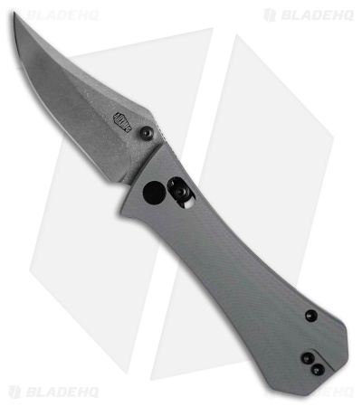 Auxiliary Manufacturing Pocket Bowie Crossbar Lock Knife Gray G-10 (3" SW)