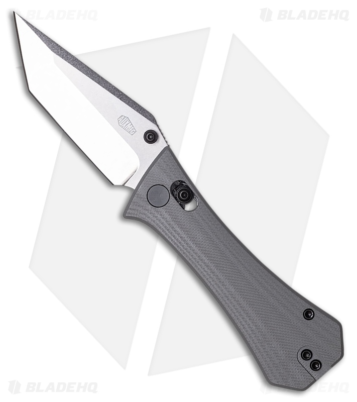 Auxiliary Manufacturing  Coffin Tanto Crossbar Lock Knife Gray G-10 (3" SW)