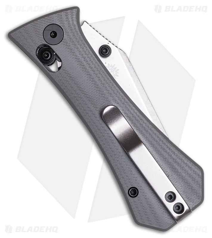Auxiliary Manufacturing  Coffin Tanto Crossbar Lock Knife Gray G-10 (3" SW)