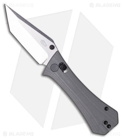 Auxiliary Manufacturing  Coffin Tanto Crossbar Lock Knife Gray G-10 (3" SW)