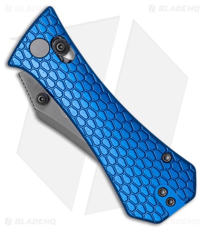 Auxiliary Manufacturing  Pocket Bowie Crossbar Lock Knife Blue Al (3" Gray)