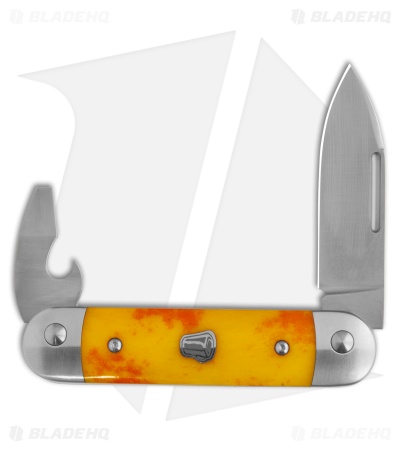 Advanced Knife Bro Stump Lifter Slip Joint Knife 3.6" Yellow Bone
