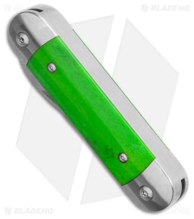 Advanced Knife Bro Stump Lifter Slip Joint Knife 3.6" Green Bone