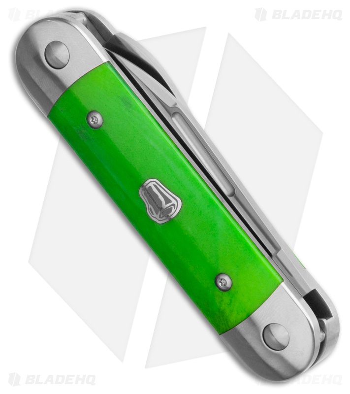 Advanced Knife Bro Stump Lifter Slip Joint Knife 3.6" Green Bone