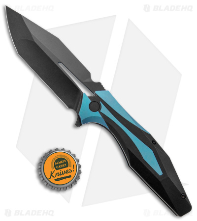 Arcane Design x Isham Bladeworks PLEXUS Knife Black/Blue Ti (3.5" Black M390)