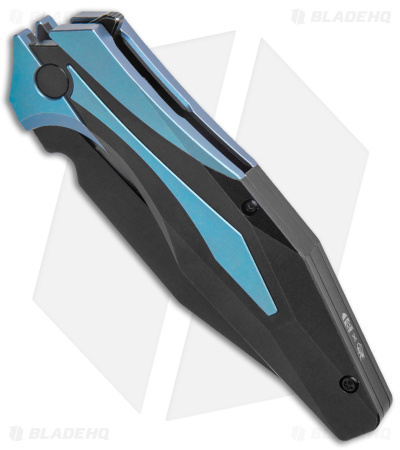 Arcane Design x Isham Bladeworks PLEXUS Knife Black/Blue Ti (3.5" Black M390)