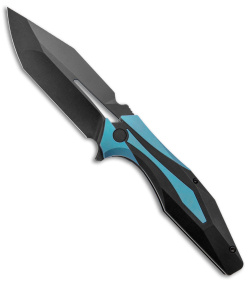 Arcane Design x Isham Bladeworks PLEXUS Knife Black/Blue Ti (3.5" Black M390)